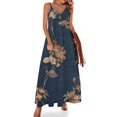 thumbnail image 1 of Vestido sin mangas con efecto azul vaquero y estampado floral suave Vestido de noche para mujer 2024 Vestidos de fiesta para mujer, 1 of 7