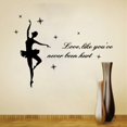 thumbnail image 2 of Adhesivo de pared de PVC con una bailarina de ballet con cita inspiradora, 58 x 25 cm, 2 of 3