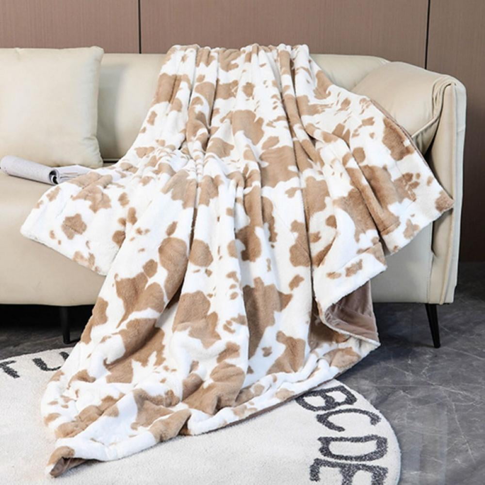 Cow Spots Flannel Blanket Throw Soft Thick Warm Blanket Cozy Throw Blanket for Couch Sofa Bed 60X50 
