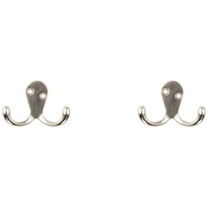 National Hardware N325-522 V163 Double Clothes Hooks in Satin Nickel, 2 pack