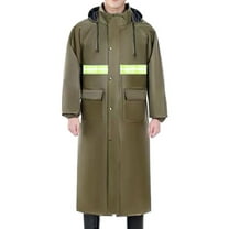 Nmnitkp Raincoat for Men Long Safety Rain Coats with Air Vents Reflective Stripes Waterproof Rain Jacket with Hood Lightweight Army Green,2XL