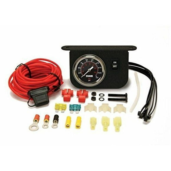 VIAIR Corporation 20066 Illuminated Dash Panel Gauge Kit, Black Face (200 PSI, 30 Amp)