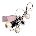 thumbnail image 1 of GOOHOCHY Llaveros con lazo de cristal, llavero de cinta, llavero de perla para coche, colgantes para bolsos de mujer, accesorios para llaveros (rosa), 1 of 8