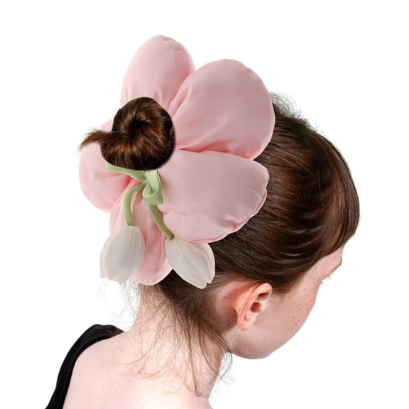 Luxshiny Hair Ties for Girls Hair Scrunchie Ponytail Holder Fashionable Pink 1Pack