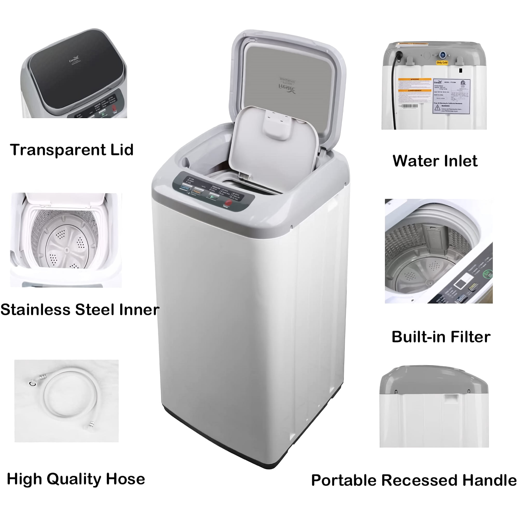 Portable Washing Machine, 0.84 cu.ft. Fully-Automatic Washer with