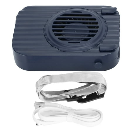 

Mini Neck Fan Creative USB Portable HandsFree Wearable Lazy Hanging 3 Speed Cooler(Blue )