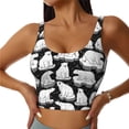 thumbnail image 1 of Fotbe Cute Cartoon Polar Bear Sujetador Deportivo Largo sin Aros para Mujer con Almohadillas y Soporte Medio, Transpirable y Absorbente, Camiseta Tipo Chaleco o Tank Top-Small, 1 of 8