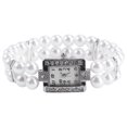 thumbnail image 1 of Reloj de pulsera para mujer con dos hileras de perlas y diamantes de imitación (blanco), 1 of 7