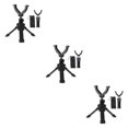 thumbnail image 2 of VONKY Black Exquisite Craft Tripod With Matte Surface And Round Edge For Smooth Line Shooting V Yoke Stick Black 3Set, 2 of 6