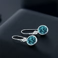 thumbnail image 3 of Gem Stone King 925 Sterling Silver London Blue Topaz and White Topaz Hook French Fish Ear Wire Dangle Earrings for Women (5.28 Cttw, Gemstone November Birthstone, Round 8MM and Round 3MM), 3 of 3