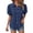 Blue, variant on QASIEATN Womens Shirts Button Down Dress Shirts Casual Short Sleeve Textured Collared Summer Work Blouse Camping Clothes