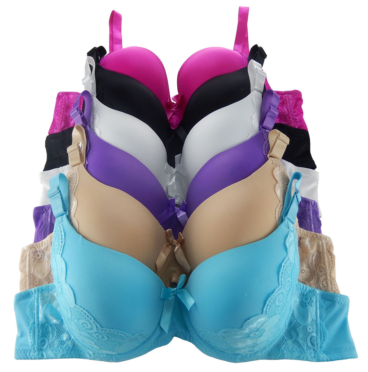 Women Bras 6 Pack of Bra D cup DD cup DDD cup Size 36D (F8203) 