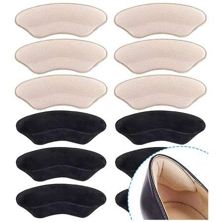 Image of 6 Pairs Heel Cushion Pads Comfort Shoe Grips Snugs for Big Shoes Loose Shoes Heel Blisters and Heel Pain Heel Protectors Liners for Men and Women