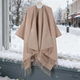 thumbnail image 2 of Cavosen Winter Shawl Wraps for Women Tassel Elegant Shawls Solid Soft Warm Open Front Scarves Trendy Everyday Wear, 2 of 5