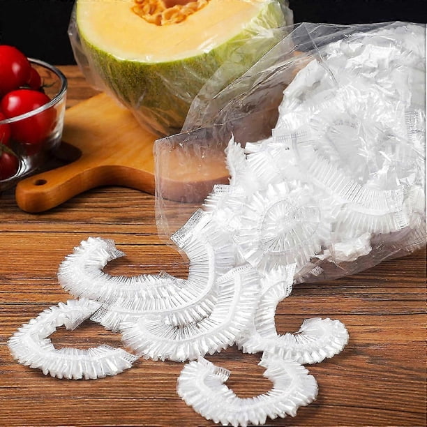 Shrinkable Fresh Keeping Bags 100 Pack, Universal Elastic Stretch Polyethylene Bowl Lids ,for Fruit/Meat/Food Preservation