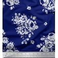 thumbnail image 1 of Soimoi Cotton Cambric Fabric Leaves, & Rose Floral Print Fabric by The Yard 56 Inch Wide, 1 of 1