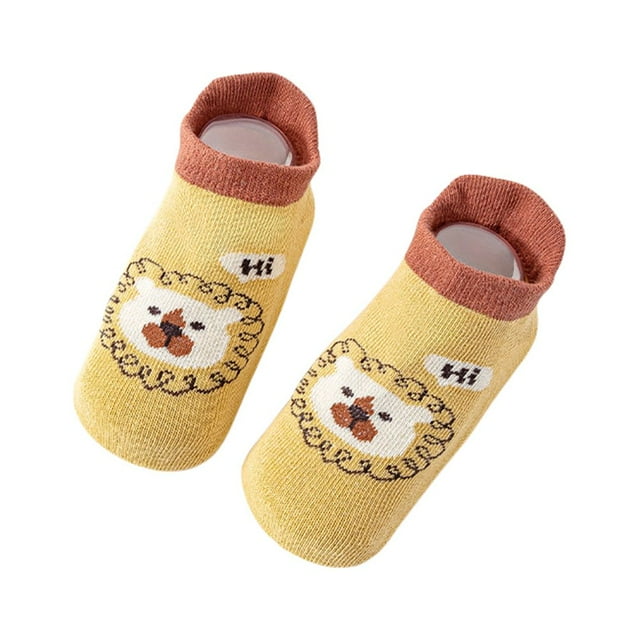 CHOK Toddler Baby Non Slip Cartoon Socks Newborn Anti Skid Socks with Grips