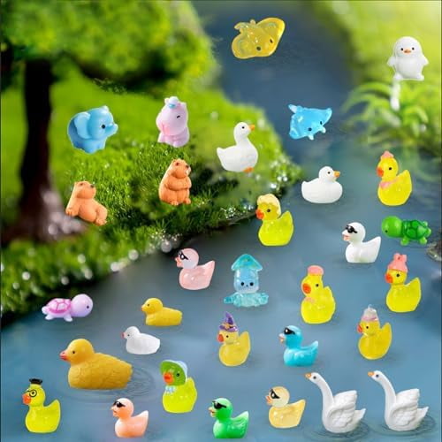 RibRave 200 Pcs Mini Resin Animals - Miniature Animal Figurines Mini Animals to Hide Little Tiny Animal Figures Bulk for Fairy Garden Micro Landscape Decor Dollhouse Crafts Accessories