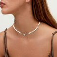 thumbnail image 4 of Colliers pour Femmes Collier de Perles pour Femmes Collier à Breloques Collier Ras-du-Cou de Perles Collier Perlé Bijoux de Mariage et de Bal Cadeaux Tendance pour Femmes, 4 of 7