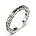 thumbnail image 2 of .10ct Delicate Antique Scroll black diamond moissanite Wedding Band 18K White Gold Over Silver, 2 of 4