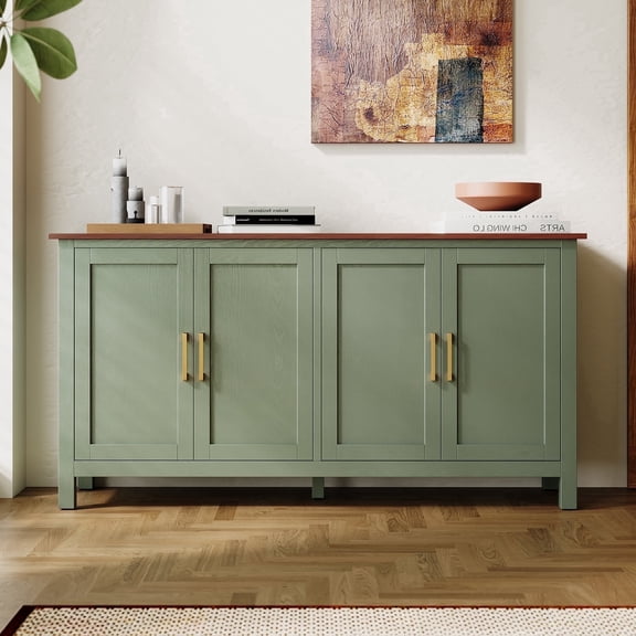 CBJCBJ 58” Modern Sideboard Buffet Cabinet, Living Room Accent Cabinet with Storage, for Kitchen,Green