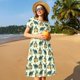 thumbnail image 4 of Easygdp Cartoon Turtles para Vestido Transpirable de Mujer, Vestido Suelto de Manga Corta con Pliegues y Bolsillos para el Verano, 4 of 6