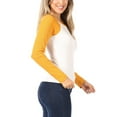 thumbnail image 2 of Women's Casual Ribbed Raglan T-Shirt – Long Sleeve, Round Neck Design, 2 of 4