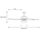 thumbnail image 4 of Ventilador de techo 52", 1 luz E27 60W, acabado níquel, madera bardini, 5 aspas reversibles, 3 velocidades, 4 of 6