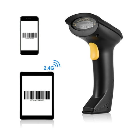 Usb Hand Held Scanner Bluetooth 4.0 Handheld 2.4G Wireless 1D Barcode Scanner CCD Bar Code Reader Screen Scanning with USB Charging Cable ()