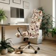 thumbnail image 3 of Xixirimido Coffee Theme Print Computer Office Chair Covers Stretchable Soft Fit Universal Desk Rotating Slipcovers, Removable Washable Chair Protector Cover with Button, Large, 3 of 6