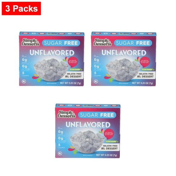 Simply Delish Unflavored Jel Dessert - 0.25 oz - 3 Packs