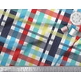 thumbnail image 3 of Soimoi Modal Satin Fabric Check Check Printed Fabric 1 Yard 42 Inch Wide, 3 of 3
