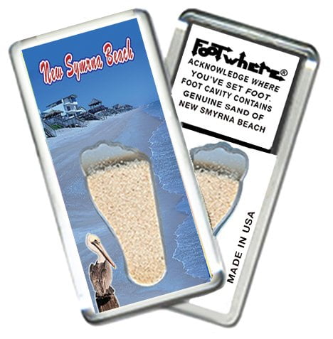 New Smyrna Beach FootWhere Souvenir Fridge Magnets. 6 Piece Set. (NSB200 - Assorted)