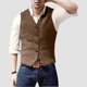 thumbnail image 1 of pstuiky Camisetas sin mangas para hombre, Blazer de moda para hombre, chaleco ajustado con cuello en V y botonadura lisa Camisas para hombres s, 1 of 6