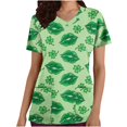thumbnail image 2 of Fiudx Camisas de Mujer Blusa de Lactancia con Cuello En V y Manga Corta Estampada para El Día de San Patricio para Mujer, 2 of 4