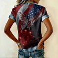 thumbnail image 4 of longantii Womens 4th Of July Shirts Slim Fit Blouses Comfy Vneck Short Sleeves Tees Anniversary 250 Flag Floral Summer Clothing Red M, 4 of 4
