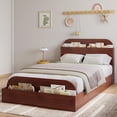 thumbnail image 6 of IdealHouse Twin XL Wooden Platform Bed Frame with Storage Headboard & Raised Footboard, No Box Spring Needed, Espresso, 6 of 6