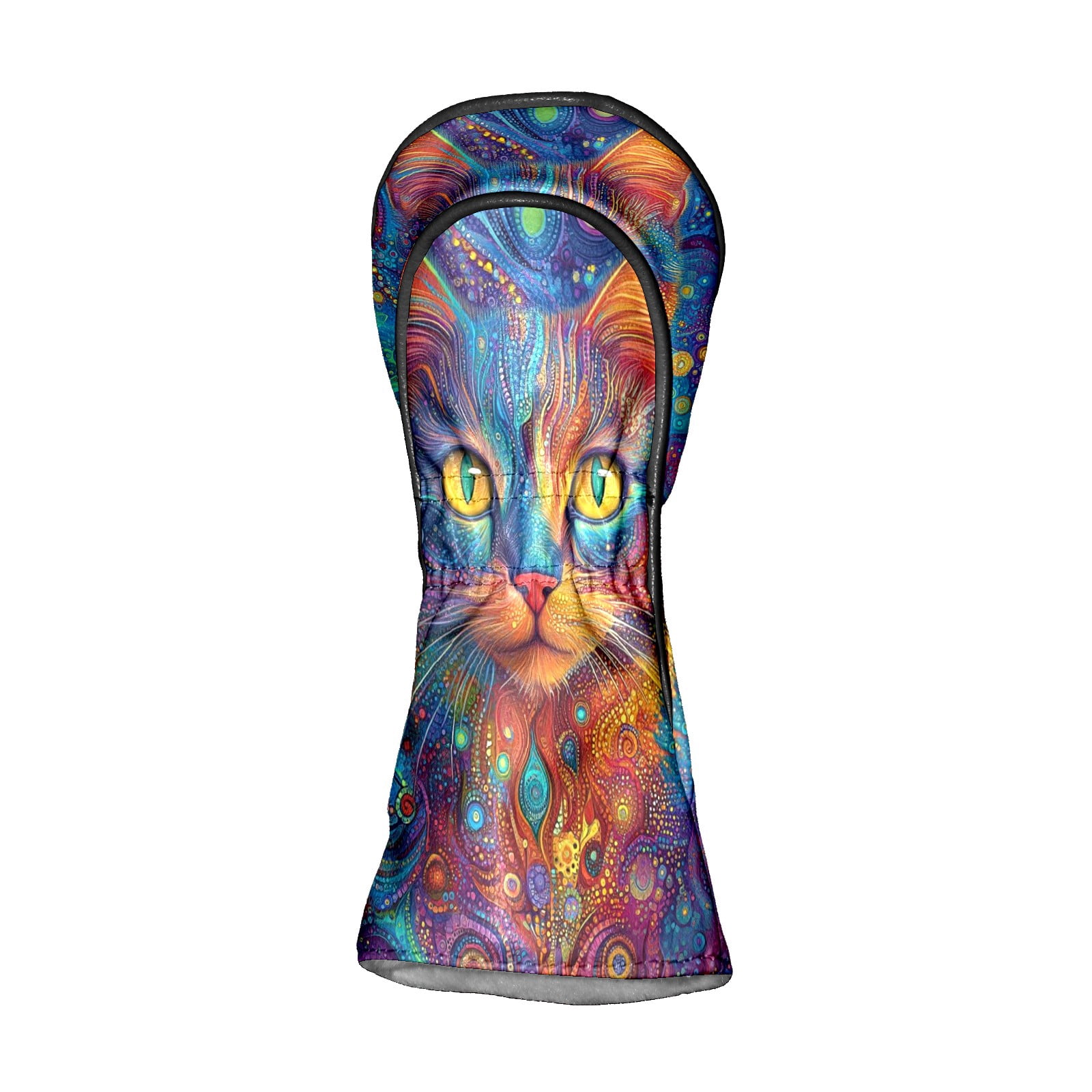 Golf Club Covers PU Leather Waterproof Head Covers for Fairway Woods Hybrids Beautiful Cat Unisex Fits Most Brands