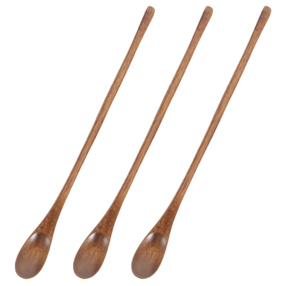 WASHWEPE 3Pcs Wood Stirring Spoon Long Handle for Mother's Day Users
