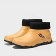 thumbnail image 2 of Men's Rain Shoes Stylish Warm Short Boot Footwear for Commuting Easy Clean Kitchen Rubber Shoes Durable Water Gaiters for Outdoor Use, 2 of 6