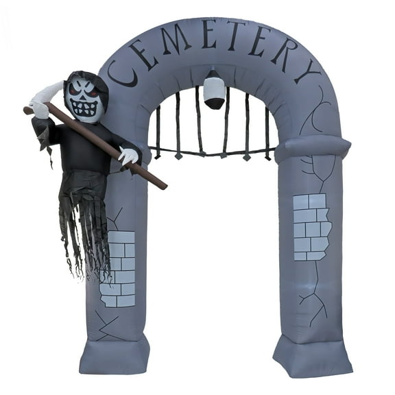 12 ft. Inflatable Halloween Ghost Arch, 7 White LED Lights