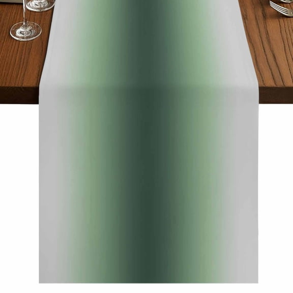 Table Runners 36 Inches Long Dress Scarves, Green Grey Ombre Farmhouse Kitchen/Dining Table Runner, Short Coffee Tablerunners, Farmhouse Gradient Minimalist 13x36 Inch