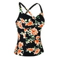thumbnail image 5 of Hilor Women's Tankini Tops Shirred Tummy Control Swimsuits Cross Back Tankini Swimwear Tops, 5 of 7