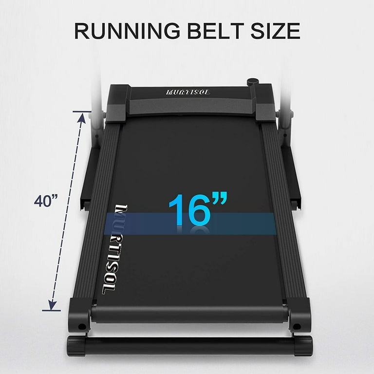 Murtisol Folding Electric Motorized Treadmill Machine 1100W Portable LCD Displayer Walking Running Cardio 3 Level Manual Incline Large Pad Holder Exercise Fitness Home Gym Black Walmart