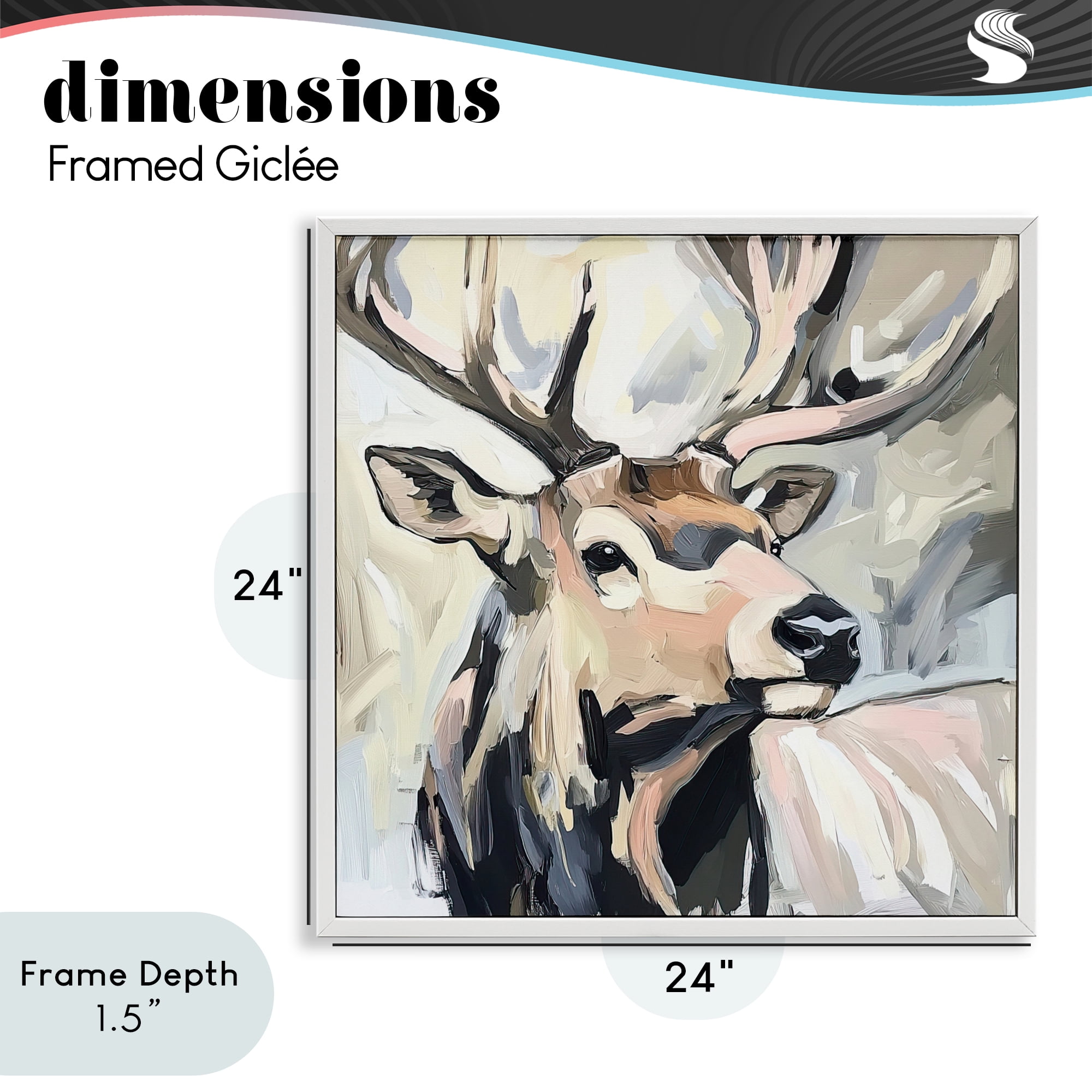 Stupell Industries Neutral Bull Elk Portrait White Framed Giclee Art, design by Tina LeCour
