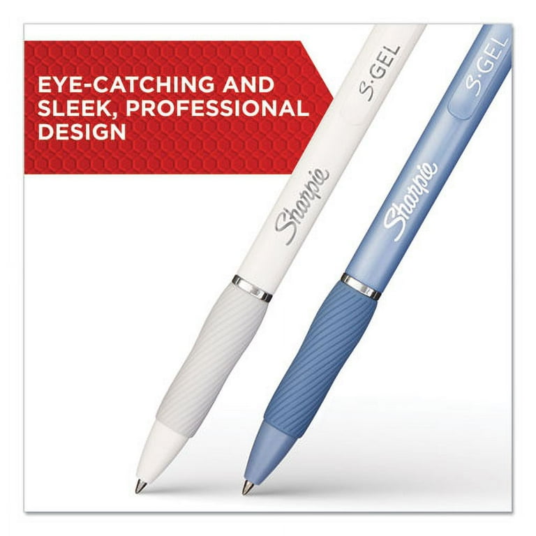 S-Gel Fashion Barrel Gel Pen, Retractable, Medium 0.7 mm, Black Ink, Frost Blue Barrel, 4/Pack S-Gel Fashion Barrel Gel Pen, Retractable, Medium 0.7 mm, Black Ink, Frost Blue Barrel, 4/Pack