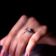 thumbnail image 3 of Emerald Cut Moissanite Solitaire Engagement Ring (D-VS1 Grade, 6X8 mm), 10K White Gold, US 12.25, 3 of 8