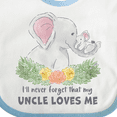 thumbnail image 4 of Inktastic I'll Never Forget That My Uncle Loves Me Cute Elephants Boys or Girls Baby Bib, 4 of 4