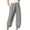 Gray, variant on Lindreshi Cotton Womens Capris with Pockets Womens Elastic Waist Buttons Color Thin Stretch Skinny Pants Trousers