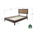 thumbnail image 6 of Grace 47" Twin Platform Bed Frame with Adjustable Headboard, Bohemian, Solid Wood, Walnut, 6 of 21